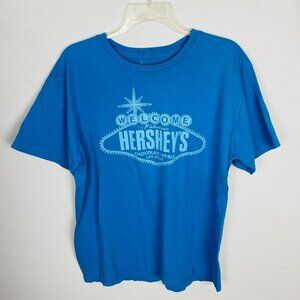 Hershey's Welcome To Las Vegas Chocolate World Unisex Blue T-Shirt Size Large L